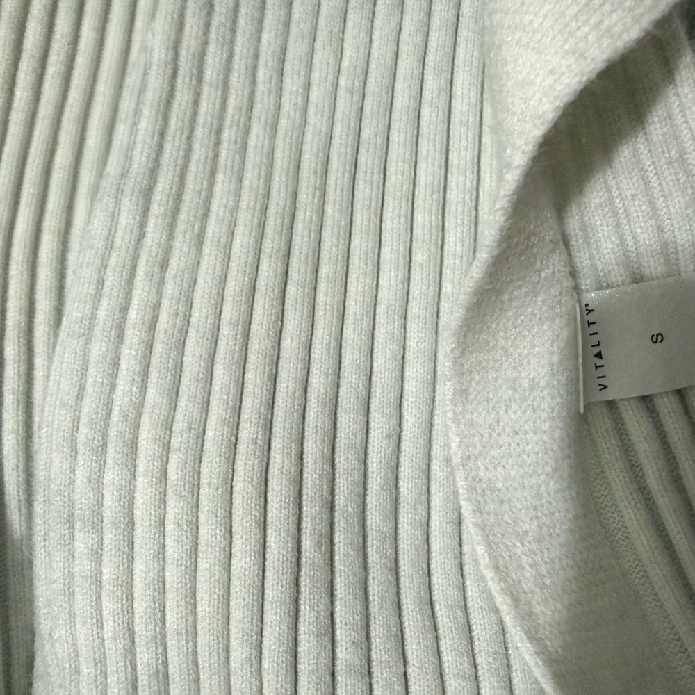 Off-the-Shoulder Ribbed Sweater - Cream - Picture 3 of 3